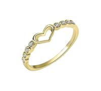 Generisch Anneaux en paracorde pour chien - Bague creuse - Pour fête de mariage - Cadeau - Bague d'amour - Bijoux pour femme - Ensemble creux en cristal - Cœur - Bijou fantaisie - Bague en argent - 4