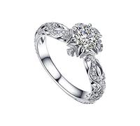 Generisch Anneaux pour Rideau de Douche Bague Femmes-Vendanges Beau Mariage Fiançailles Argent Bagues Calendula Séché (Argent, 7)