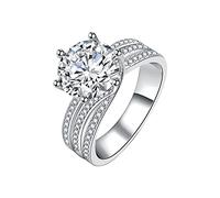 Generisch Anneaux pour tringles à rideaux noires pour femmes Moissanite Twisted Bagues de fiançailles Anniversaire de mariage Promesse Anneaux pour mariée Petite amie Anneaux larges Argent Femme