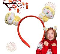 Generisch Année du bandeau serpent, bandeau en peluche, bandeau de serpent de dessin animé, couvre-chef en peluche, accessoire de fête pour le Nouvel An chinois pour femmes et filles