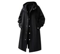 Generisch Anorak léger et long pour homme avec comme manteau de pluie coupe-vent pour les activités de plein air et les journées d'hiver chaudes, Noir , 3XL