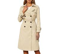 Generisch Anorak western à double rangée pour femme avec un design classique comme long - Manteau d'hiver dans une coupe confortable, beige, M
