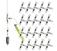 Generisch Appareil de pêche à 3 voies avec articulation pivotante, articulation pivotante à 3 voies pour - 20 émerillons de surf avec perles lumineuses | T-Turn émerillons d'eau douce salée pour les