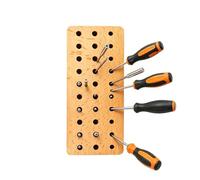 Generisch Appareil de perforation, organiseur portable en bois à 30 trous, support de coupe rainurée en cuir | pour machinistes, travail du bois, atelier, loisirs, réparation, bijoux