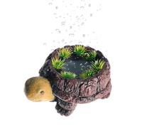 Generisch Aquarium Stone Bubbler - Résine - 6,3 x 4,3 x 1,9 pouces - Pierre silencieuse décorative en forme de tortue - Petite décoration de réservoir - Tortue à bulles pour ponds, seaux, maison