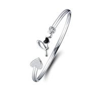Generisch Argent En Pour Bracelet Bijoux Layered Rotating Bead Bracelet Adjustable Jewelry Valentine's Day For Occasions Mm Noir Petite Bracelet Anneaux