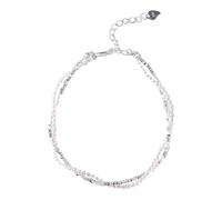 Generisch Argent Plusieurs Perle Plaqué En Classique Bracelet Women's Broken Silver Necklace Exquisite Pearl Necklace Women's Valentin Noir Précieuses Mamie Phrases Anneaux (White, One Size)