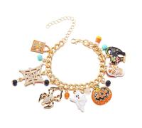 Generisch Armband Für Beste Freundin Halloween Fledermaus Armband Orange Armband Halloween Schmuck für Frauen Schmuck Aus Sterlingsilber, Einheitsgröße, Métal, Pas de gemme
