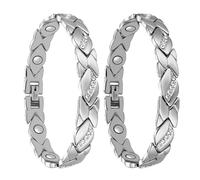 Generisch Armband Konfirmation 2-teiliges rotes Kupferarmband mit starkem Baummagnet-Gesundheitsarmband Fitness Armband Herren, Einheitsgröße, Alliage de zinc, Pas de gemme