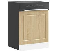 Generisch Armoire en tissu pratique avec grands tiroirs pour un rangement optimal à la maison et dans la chambre d'amis, chêne sonoma, 60 x 1,5 x 67 cm, 1 panneau de lave-vaisselle