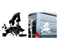 Generisch Autocollant carte de l'Europe pour camping-car ou comme sticker mural (43/8/2) (blanc mat, 50 x 50 cm)
