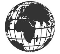 generisch Autocollant carte du monde avec globe terrestre en 20 cm et 30 cm (282/1) (blanc brillant, 20 x 20 cm)