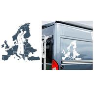 Generisch Autocollant carte européenne pour camping-car, fourgon ou comme sticker mural (43/8/1) (noir mat, 55 x 55 cm)