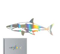 Generisch Autocollant de voiture requin blanc | Sticker mural en forme d'animal de dessin animé - Étanche - Décoration de corps modifié pour fenêtre de porte de voiture