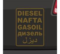 Generisch Autocollant Diesel Texte Offroad NAFTA Gasoil Car Tang Panneau 4 x 4 16 x 12 cm Couleur : doré