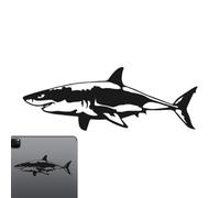 Generisch Autocollant requin de voiture - Stickers muraux requin | Autocollant décoratif blanc imperméable et pour voitures, vélos, camions, , ordinateurs portables, tasses