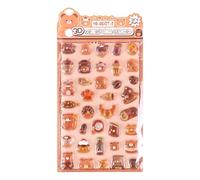Generisch Autocollants 3D - 5,91 pouces en relief, charmants, assortis | Mini animaux de dessin animé 3D autocollants pour scrapbooking, journal, , adolescents, étudiants, ordinateur portable