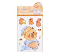 Generisch Autocollants 3D pour scrapbooking - Capybara Squeeze Belly Decor - Autocollants animaux mignons - Autocollants 3D en Gmmi doux - Design charmant - 25 x 13 cm - Pour planificateur de