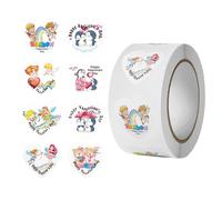 Generisch Autocollants de Saint-Valentin - 500 étiquettes en forme de cœur, rouleau d'autocollants décoratifs | Autocollants pour anniversaire, mariage, fête, maison, salle de classe, lieu de travail