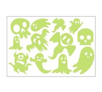 Generisch Autocollants fantômes d'Halloween - Kit d'autocollants pour fenêtre amovibles - Autocollants décoratifs lumineux d'Halloween - Convient pour fenêtres, miroirs, portes, chambre d'enfant