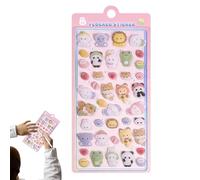 Generisch Autocollants floqués 3D - Autocollants animaux en feutre peluche | Autocollants décoratifs 3D mignons en relief de dessin animé pour enfants | Autocollants d'animaux 3D - Scrapbooking DIY