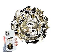 Generisch Autocollants pour diplômés - Films imperméables 50 - Autocollants décoratifs de remise de diplôme pour étudiants | pour filles, adolescentes, université, lycée, bachelor bouteille d'eau