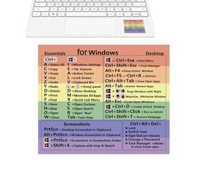 Generisch Autocollants raccourcis pour ordinateur portable - Guide de mots et de raccourcis, raccourcis clavier en PVC, aide au clavier de référence PC, étiquettes d'accès rapide, booksAir/Pro de 13 à