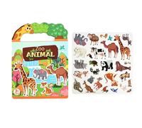 Generisch Autocollants réutilisables Livre - statique imperméable - Jouets sensoriels éducatifs - Apprentissage précoce - Jeu de compétences motrices fines - Avion Car Voyage Route - Pour 1 2 3