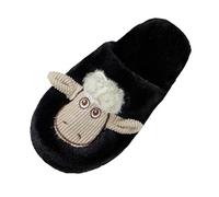 Generisch Automne et hiver Nouveaux chaussons en fourrure pour femme Chaussons d'hiver en peluche Pantoufles pour filles avec mousse à mémoire de forme, Noir , 41 EU