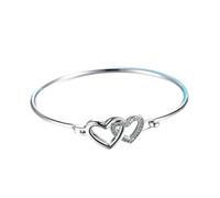Generisch Avec Bracelet Bracelet Bracelets Message Bijoux en Zircon incrusté Pour Messages Naturelle Maman Quartz Anneaux (Silver, One Size)