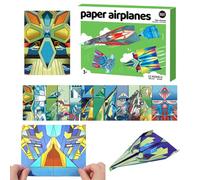 Generisch Avions en papier pour enfants - Fournitures de bricolage colorées - 36 feuilles de papier coloré pour avions en papier - Pour débutants, filles, adultes, salle de classe, école, salle de