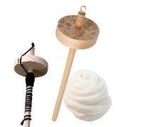 Generisch Axe goutte à goutte - 32,5 x 7 x 2 cm, bois, métal, laine d'araignée, fouet à goutte | Outil de filature à main pour tourner les fibres de broche dans le bois | Équipement de bricolage pour