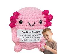 Generisch Axolotl Positive - Poupée de motivation faite à la main - Figurine animale inspirante pour adultes étudiants adolescents enfants méditation voyage maison table de chevet