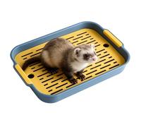 Generisch Bac à litière pour petits animaux - Plateau de toilette antidérapant amovible réutilisable pour dressage hygiénique pour lapins nains, furets, écureuils, chinchillas, hamsters, hérissons