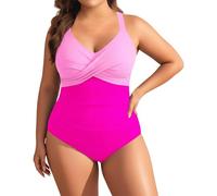 Generisch Badeanzug Badeanzug Damen Wickeloptik Geraffte Bauchkontrolle Asymmetrische Einteilige Bademode Swimsuit Bauchweg Schlankheits Push Up Bademode V Ausschnitt Sexy Modische Sommer