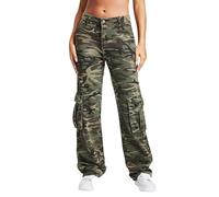 Generisch Baggy Pantalon de jogging pour femme Quatre saisons Camouflage Pantalon taille haute Pantalon décontracté, Camouflage, L