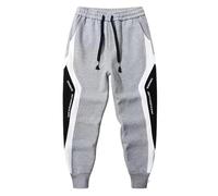 Generisch Baggy Pantalon de jogging pour homme Automne et Hiver Nouveau Hommes Casual Lettre Patchwork Cheville, gris, M
