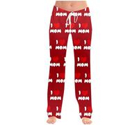 Generisch Baggy Pantalons de Jogging Femmes Mode Bricolage Image Design Sens Taille Haute Originalité Casual Pantalons, rouge, L