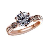 Generisch Bague à griffes en cristal or rose pour mariage - Baume de calendula, RG7, Métal, Aucune pierre précieuse