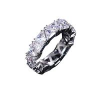 Generisch Bague argentée rétro élégante en strass triangulaire bijoux en alliage de zircon pour femme taille 6 10 extérieur, 10, Cuivre, Aucune pierre précieuse