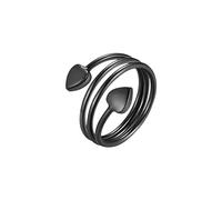 Generisch Bague avec anneau ressort incrusté à haute efficacité et taille réglable en céramique pour partenaires, A, Métal, Pas de pierre précieuse