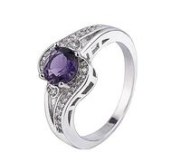 Generisch Bague Bijoux Plaqué Or Couleur Bague d'Amour Simple Bague en Pierre Ronde Classeur Bleu 4 Anneaux, taille unique, Cuivre, Aucune pierre précieuse