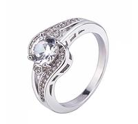 Generisch Bague Bijoux Plaqué Or Couleur Bague d'Amour Simple Bague en Pierre Ronde Classeur Bleu 4 Anneaux, taille unique, Cuivre, Aucune pierre précieuse