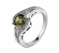 Generisch Bague Bijoux Plaqué Or Couleur Bague d'Amour Simple Bague en Pierre Ronde Classeur Bleu 4 Anneaux, taille unique, Cuivre, Aucune pierre précieuse