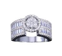 Generisch Bague Cadeau pour elle Ensembles d'alliances en argent sterling pour femmes Drapeaux des bagues, taille unique, Cuivre, Aucune pierre précieuse