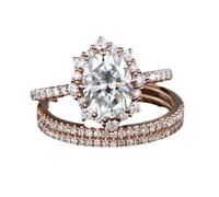 Generisch Bague de mariage punk européenne et américaine Six zircons légers Engagement et proposal Bague Boucles d'oreilles Bagues, 8, Alliage de zinc, Aucune pierre précieuse