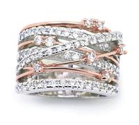 Generisch Bague de robe à anneaux bijoux bagues de mariage bagues mignonnes bagues femmes incrustées large bague de mariage bijoux pour femme couple anneaux pour boules, 12, Cuivre, Pas de pierre