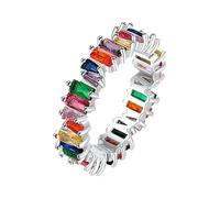 Generisch Bague de sport avec pierres précieuses multicolores, 9, Cuivre, Pas de pierre précieuse