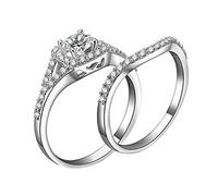Generisch Bague Design Argent Couleur Ensemble d'alliances pour Femmes Engagement Doigt Cadeau Banquet Bijoux Bagues pour Hommes Loup, 9, Cuivre, Aucune pierre précieuse