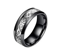 Generisch Bague en argent Paire Acier et Bague Motif Américain Alliance Européenne 2 Bagues, taille unique, Acier inoxydable, Aucune pierre précieuse